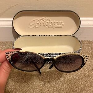 Brighton Women's Black and Cream Sunglasses